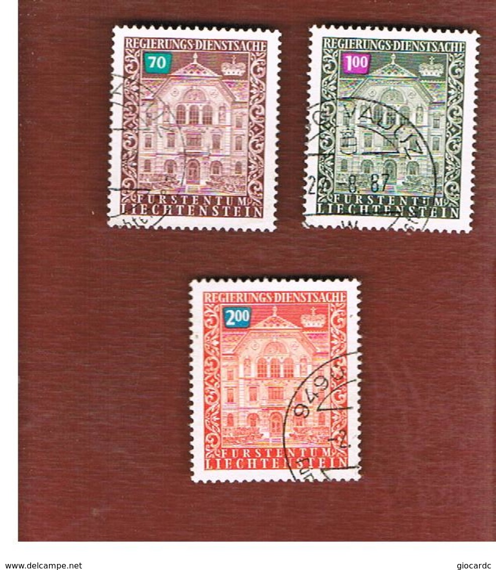 LIECHTENSTEIN -  SG O657.663  -  1976 OFFICIAL STAMPS : GOVERNMENT BUILDING, VADUZ  - USED - Service