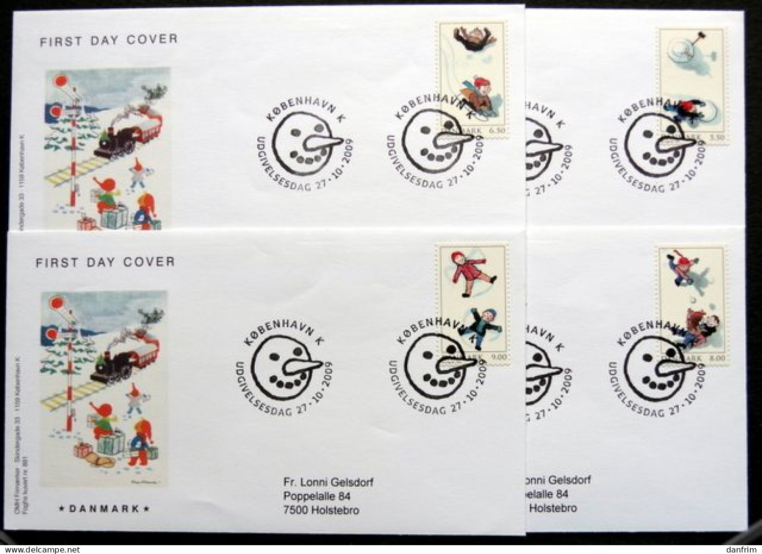 Denmark 2009   Play In The Snow   MiNr.1548-51   FDC  ( Lot  Ks ) FOGHS COVER - FDC