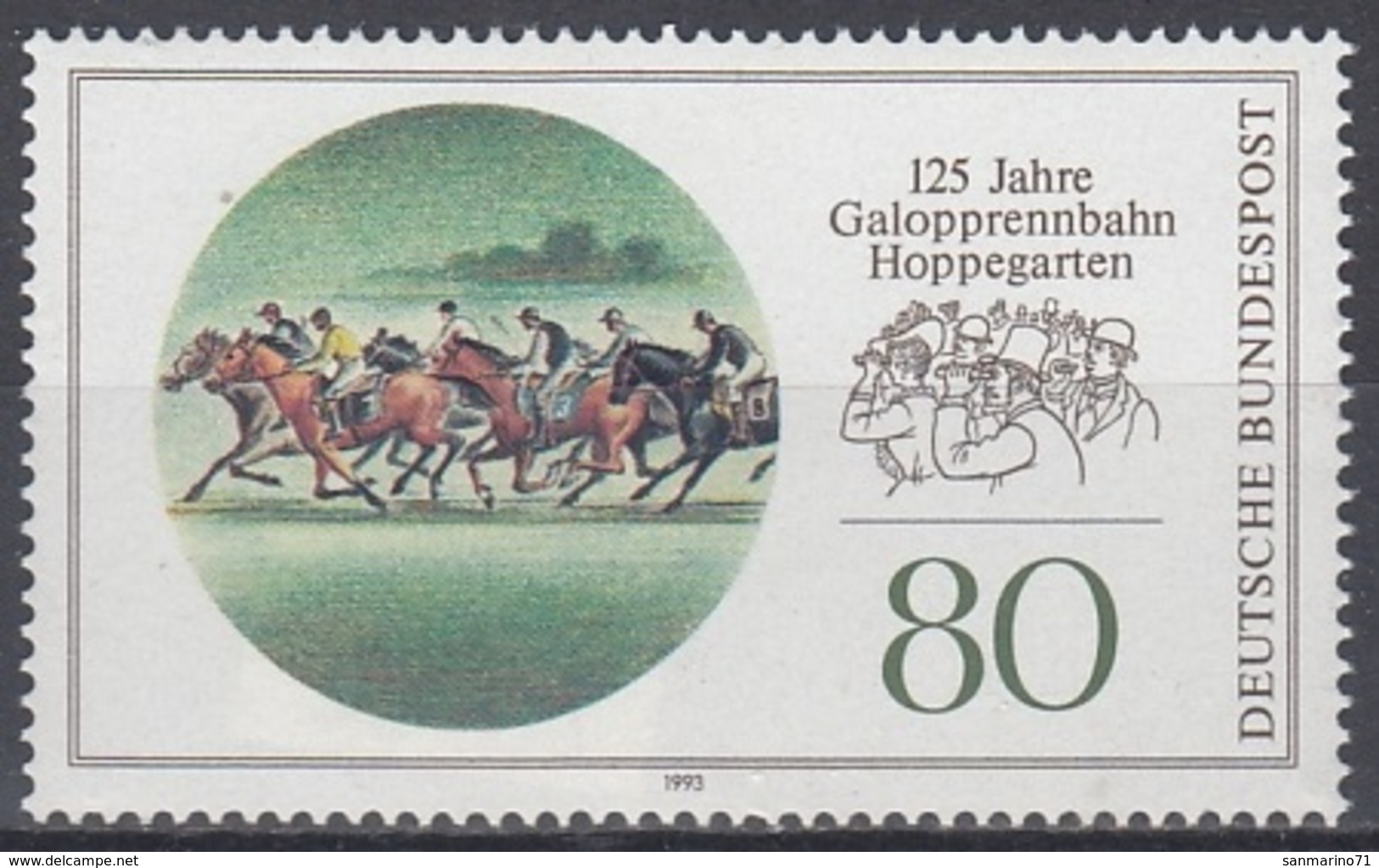 GERMANY Bundes 1677,unused,horses - Hippisme