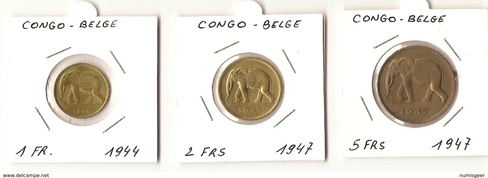 1 Franc 1944  -  2 Francs 1947 - 5 Francs 1947  ( 2 SCANS ) - Autres & Non Classés