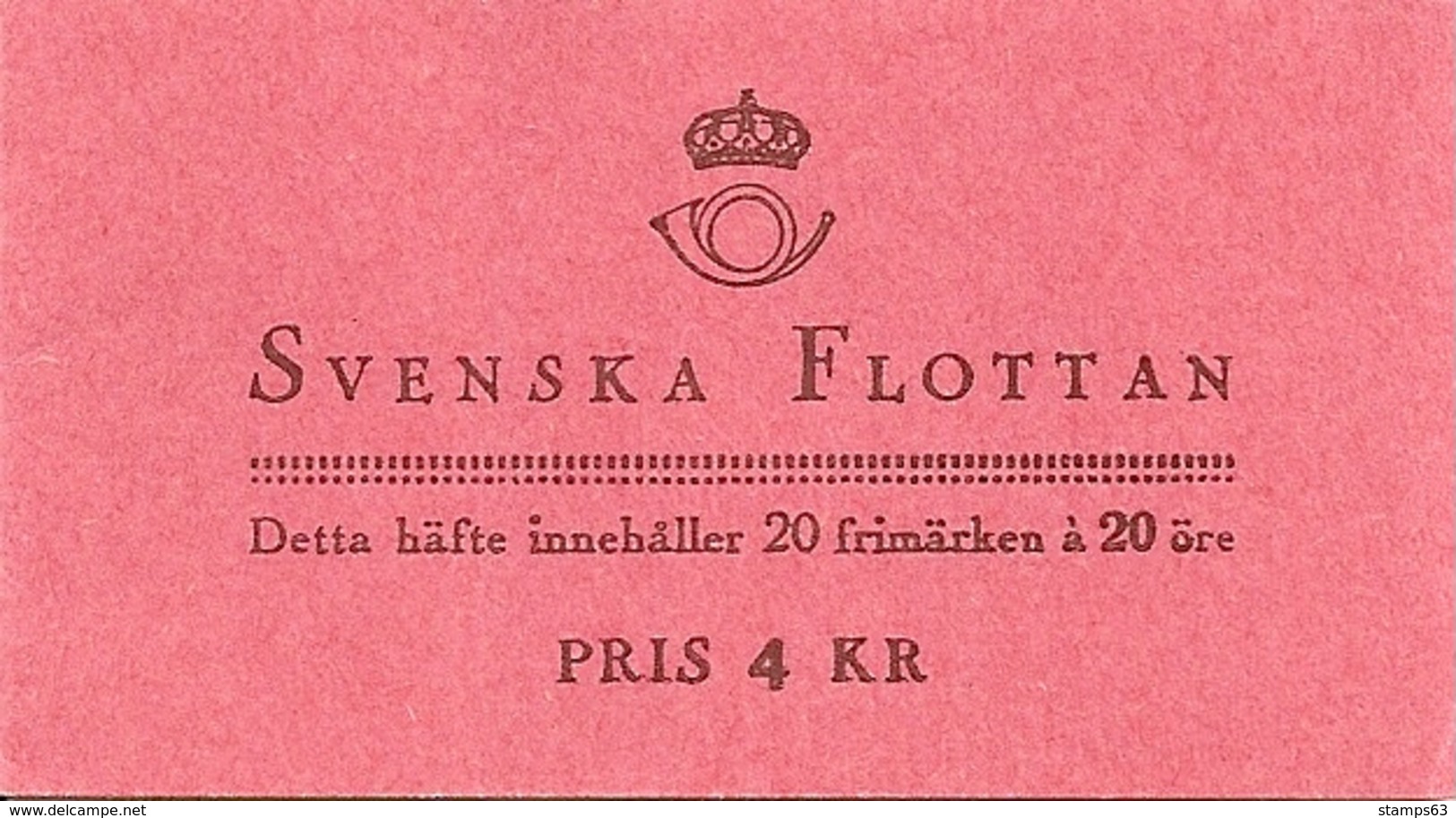 SWEDEN, 1944, Booklet 70 (Facit), Mi 307, Swedish Navy - 1904-50