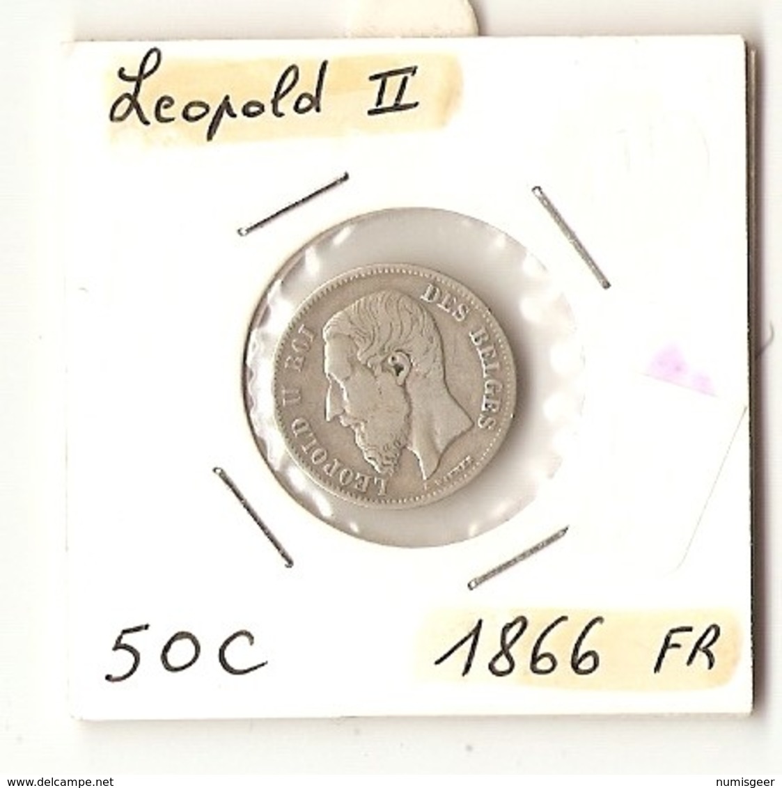 50 C  1866 Fr --- LEOPOLD II - 50 Cents