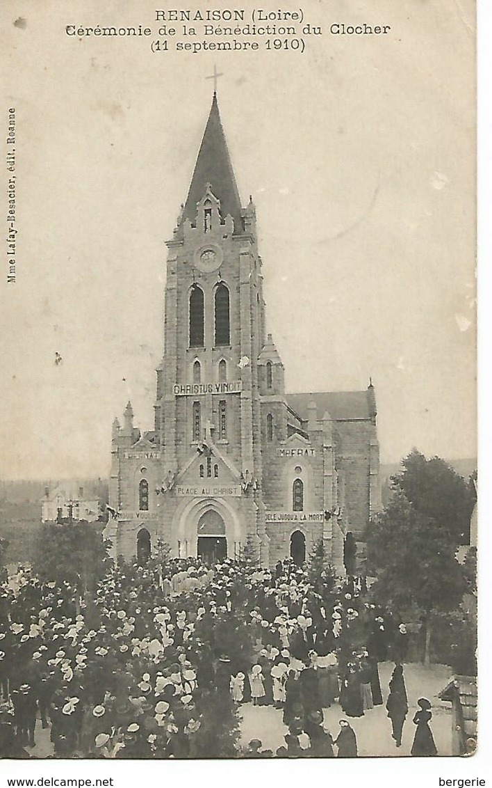 42      Renaison     Cérémonie De La Bénédiction Du Clocher  11 Septembre 1910 - Autres & Non Classés