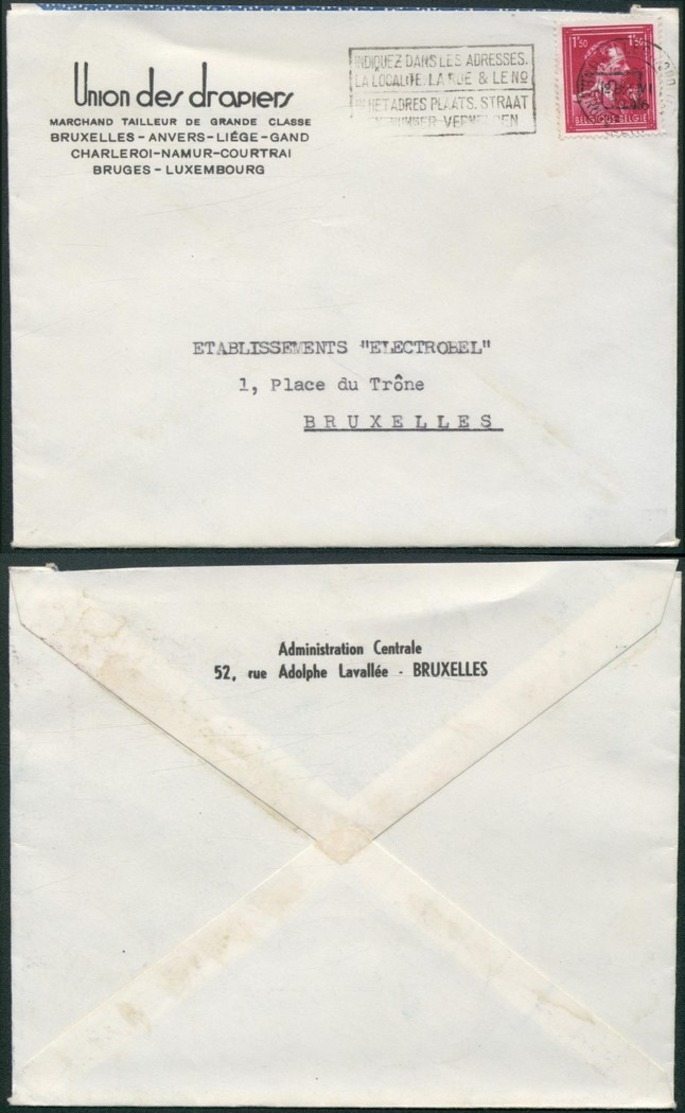 A044 Lettre De Bruxelles à Bruxelles  1946 Draperie - 1946 -10 %