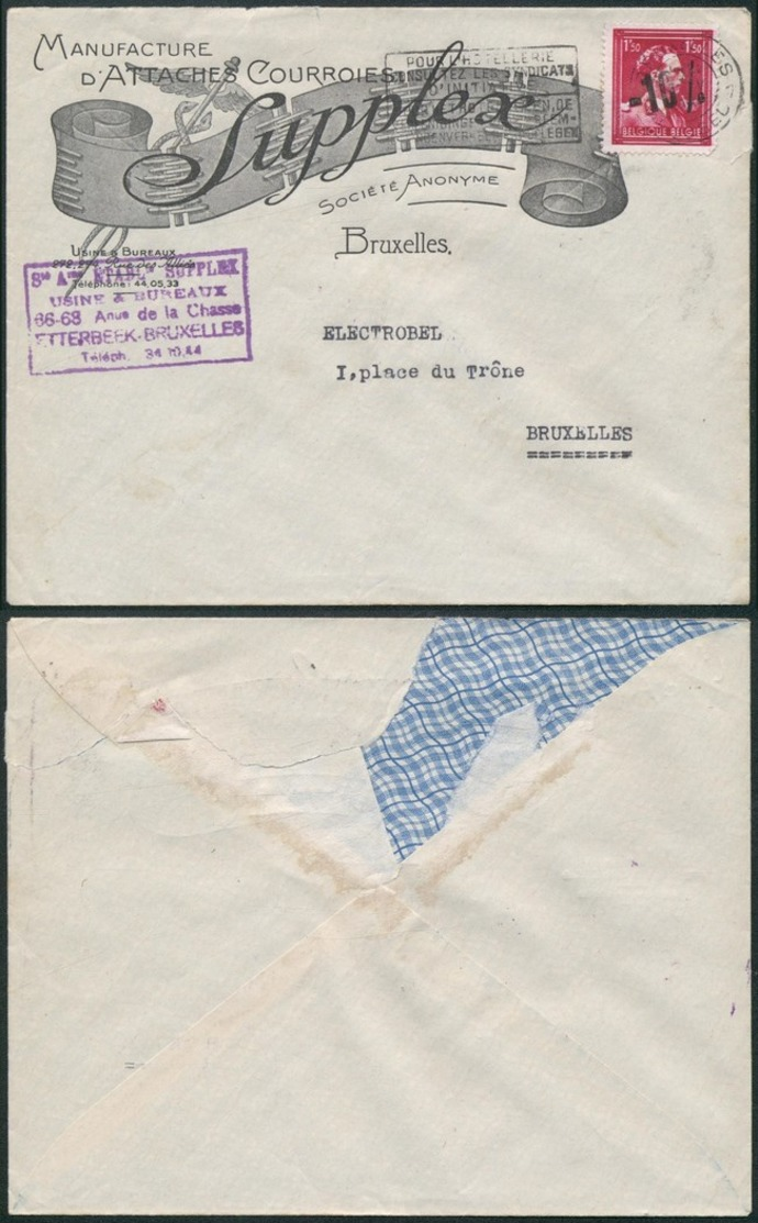 A048 Lettre De Etterbeek à Bruxelles  1946 Mécanique - 1946 -10%