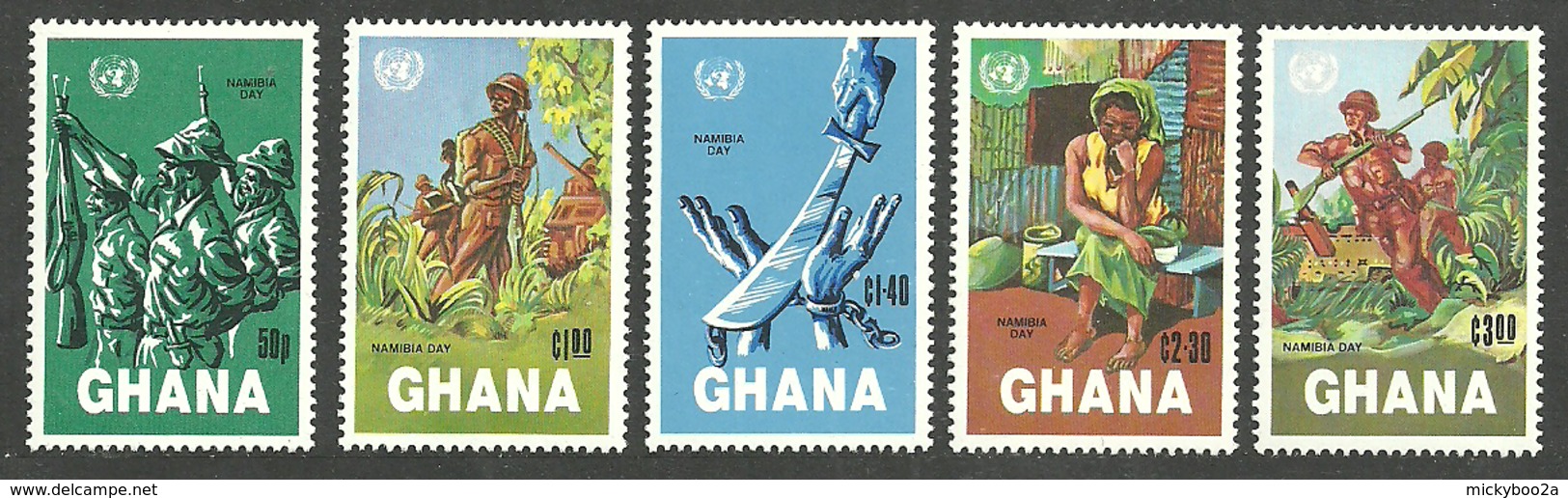 GHANA 1983 NAMIBIA DAY MILITARY SET MNH - Ghana (1957-...)