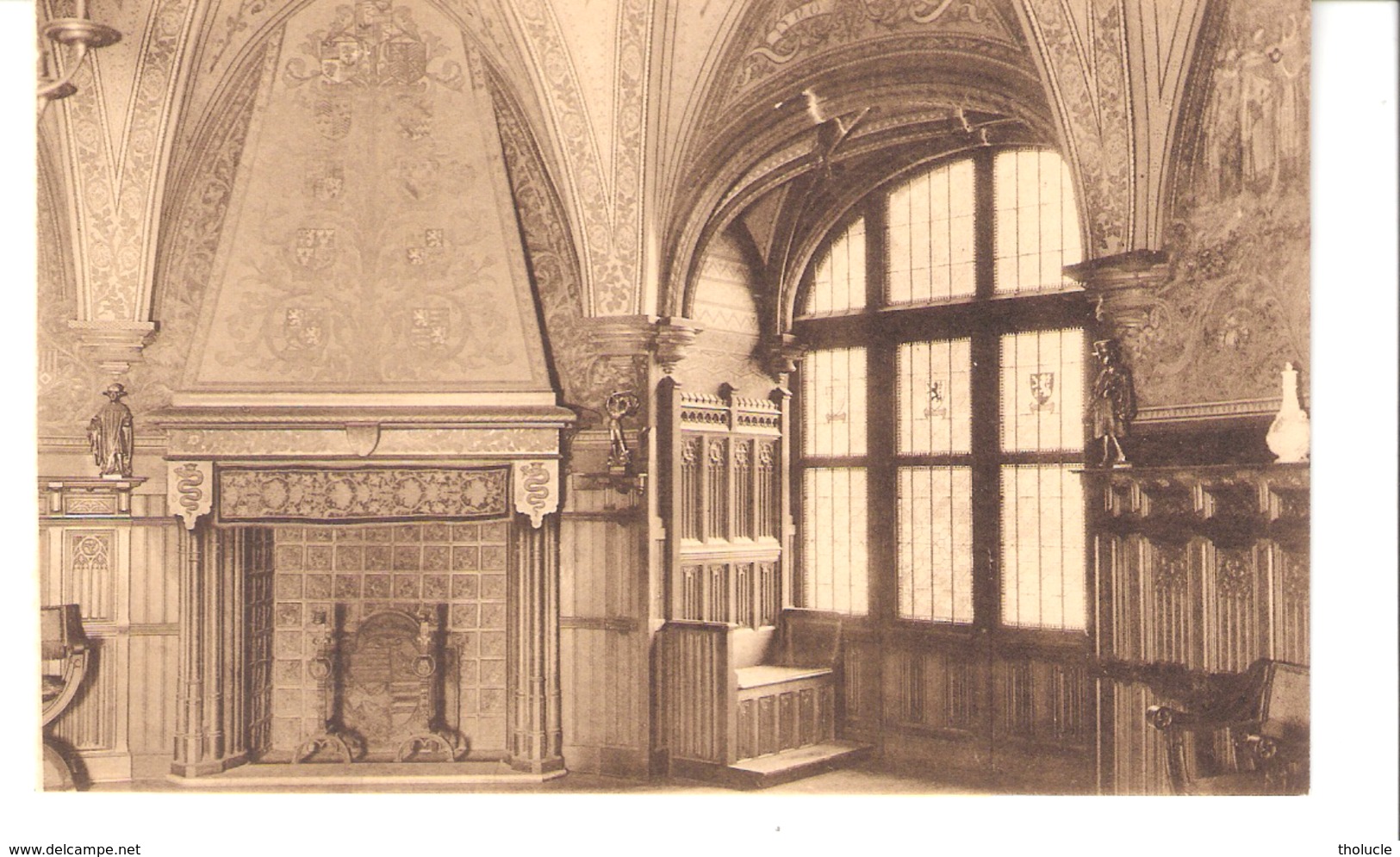 Gaasbeek-Gaesbeek(Lennik)+/-1910-Hoek Van De Zaal Gezegd Ridderszaal-Haard-Coin De La Salle Dite Des Chevaliers-Cheminée - Lennik