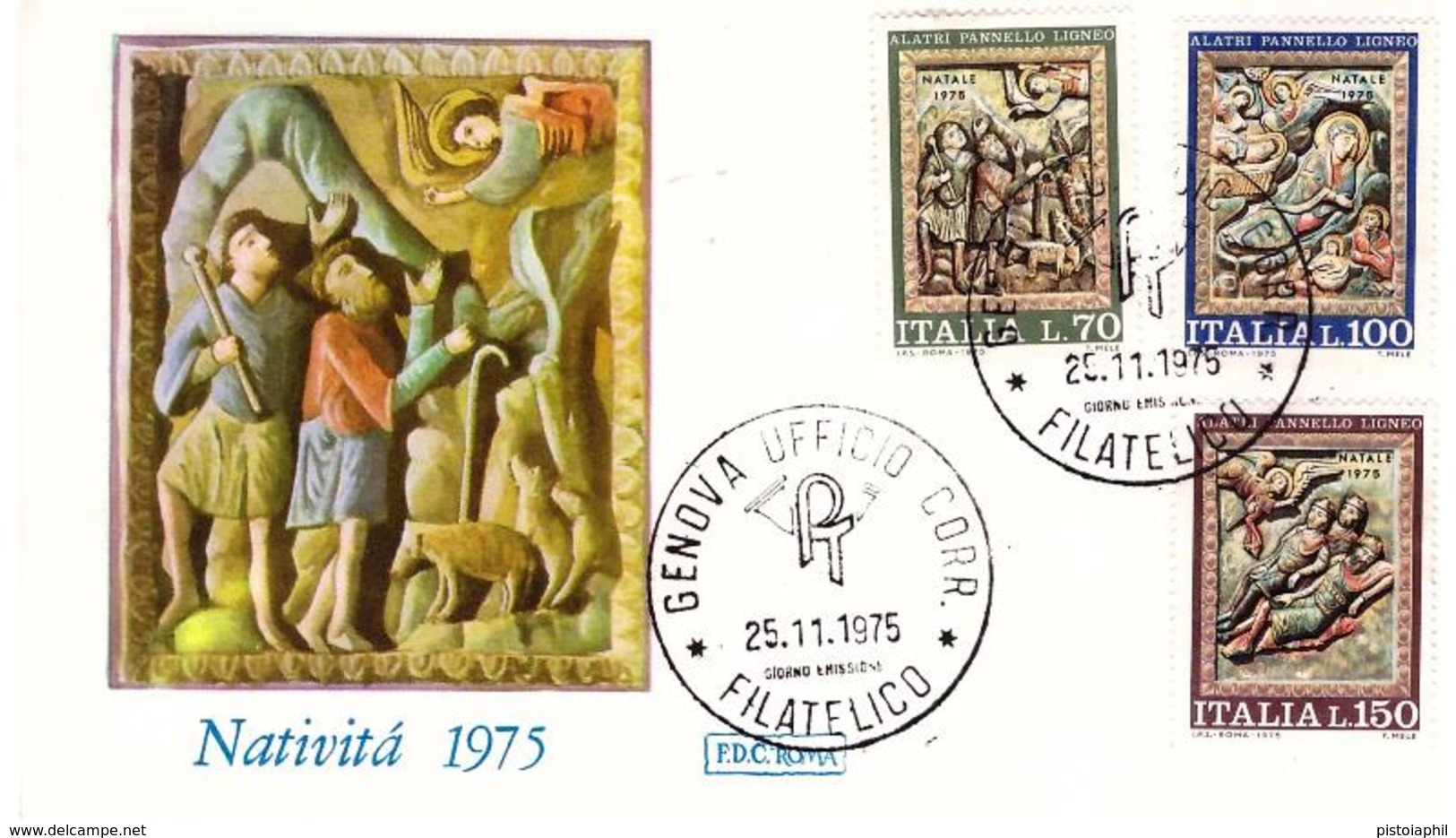 Fdc Roma: NATALE (1975); No Viaggiata; AF_Genova - FDC