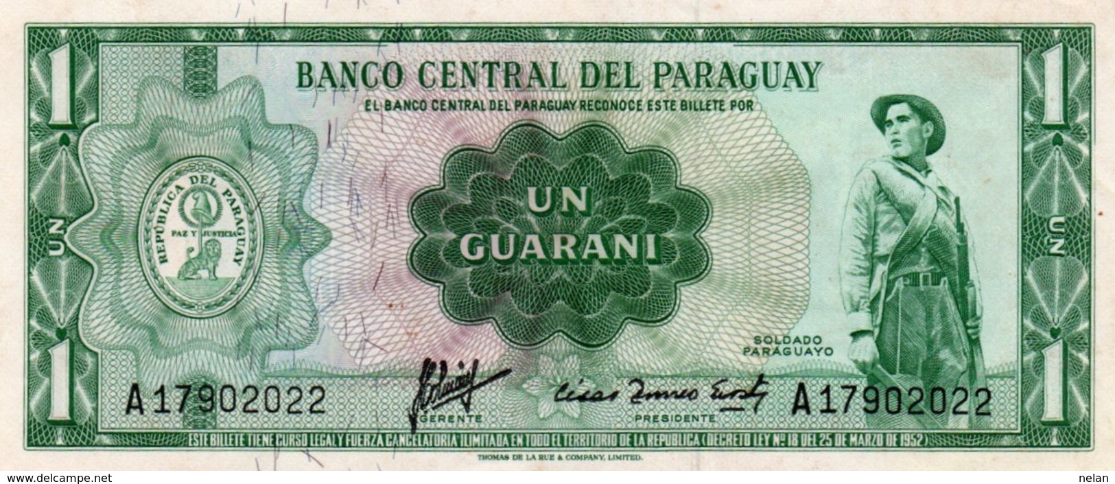 PARAGUAY 1 GUARANI 1963 P-193 UNC - Paraguay