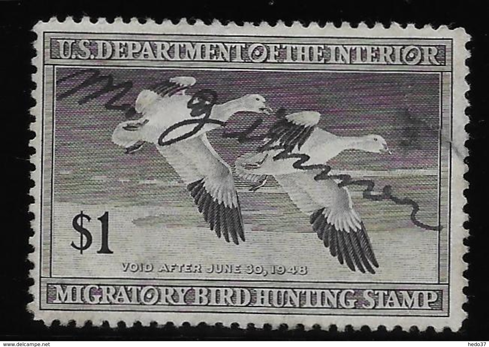 Etats Unis - Migratory Bird Hunting Stamp - 1948 - B/TB - Duck Stamps