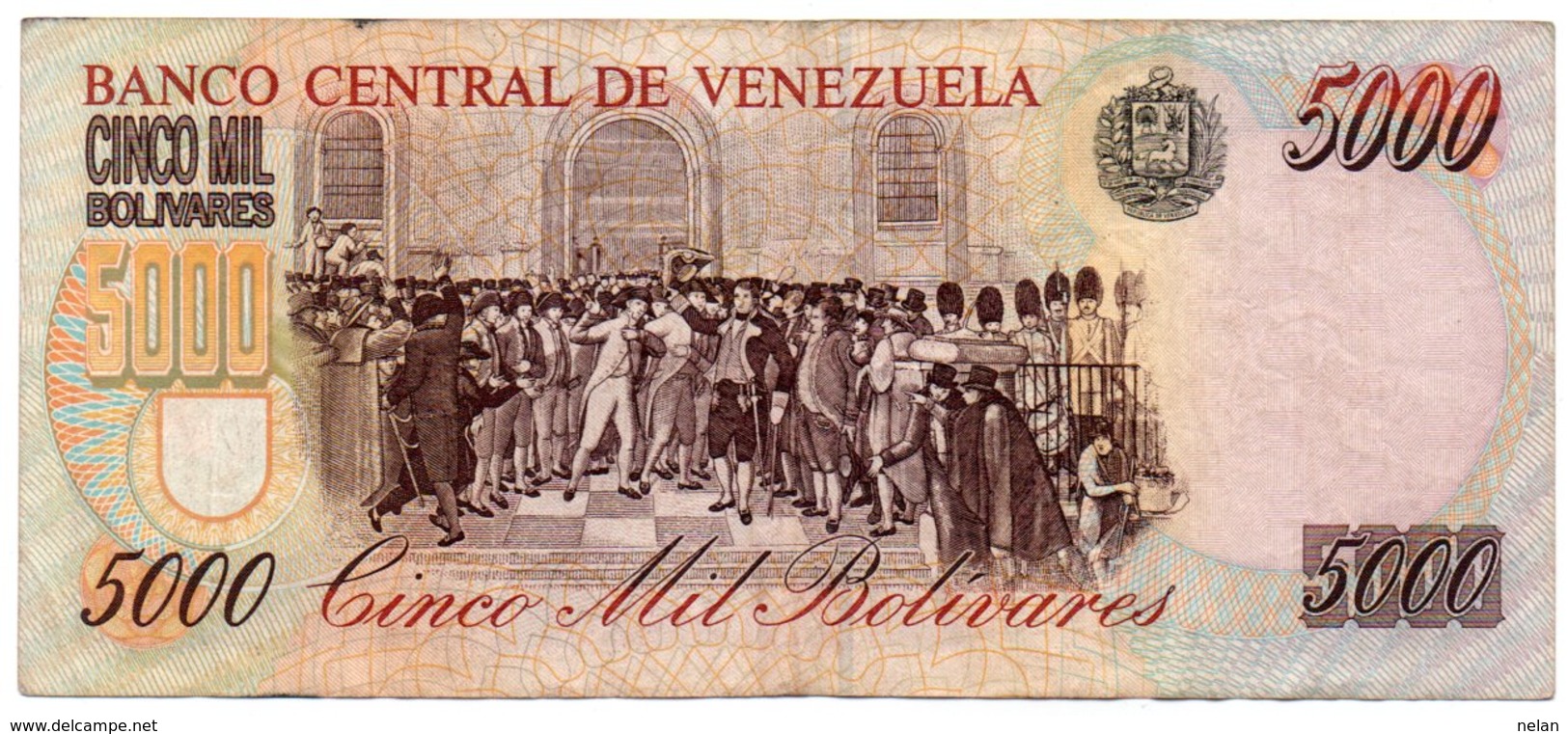 VENEZUELA 5000 BOLIVARES 1998 P-78c VF-XF - Venezuela