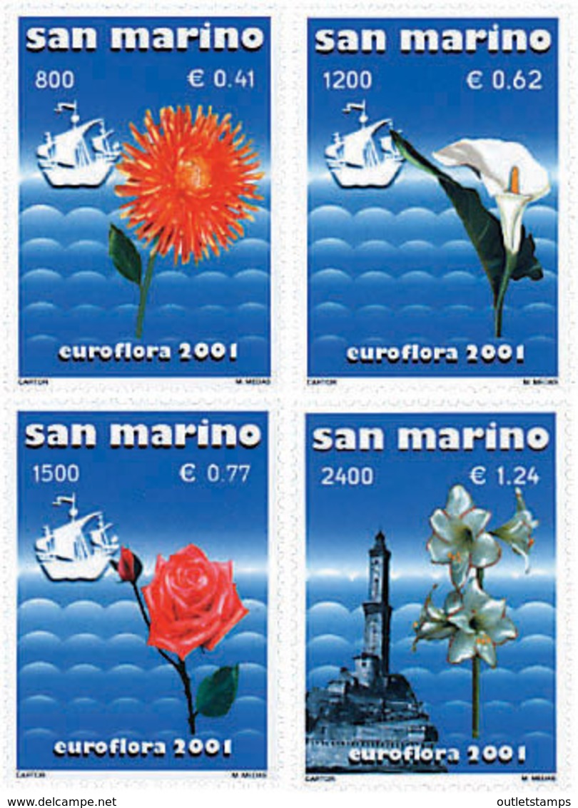 Ref. 93187 * NEW *  - SAN MARINO . 2001. EUROFLORA 2001. EUROFLORA 2001 - Nuevos