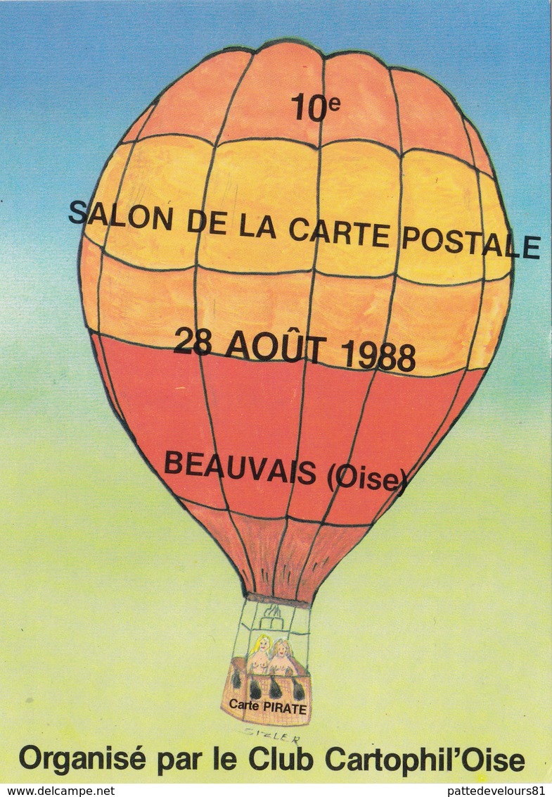 CPM Pirate Carte Pirate (60) BEAUVAIS 1988 Aérostation Ballon Tirage Limité Signée Illustrateur J.C. SIZLER - Borse E Saloni Del Collezionismo