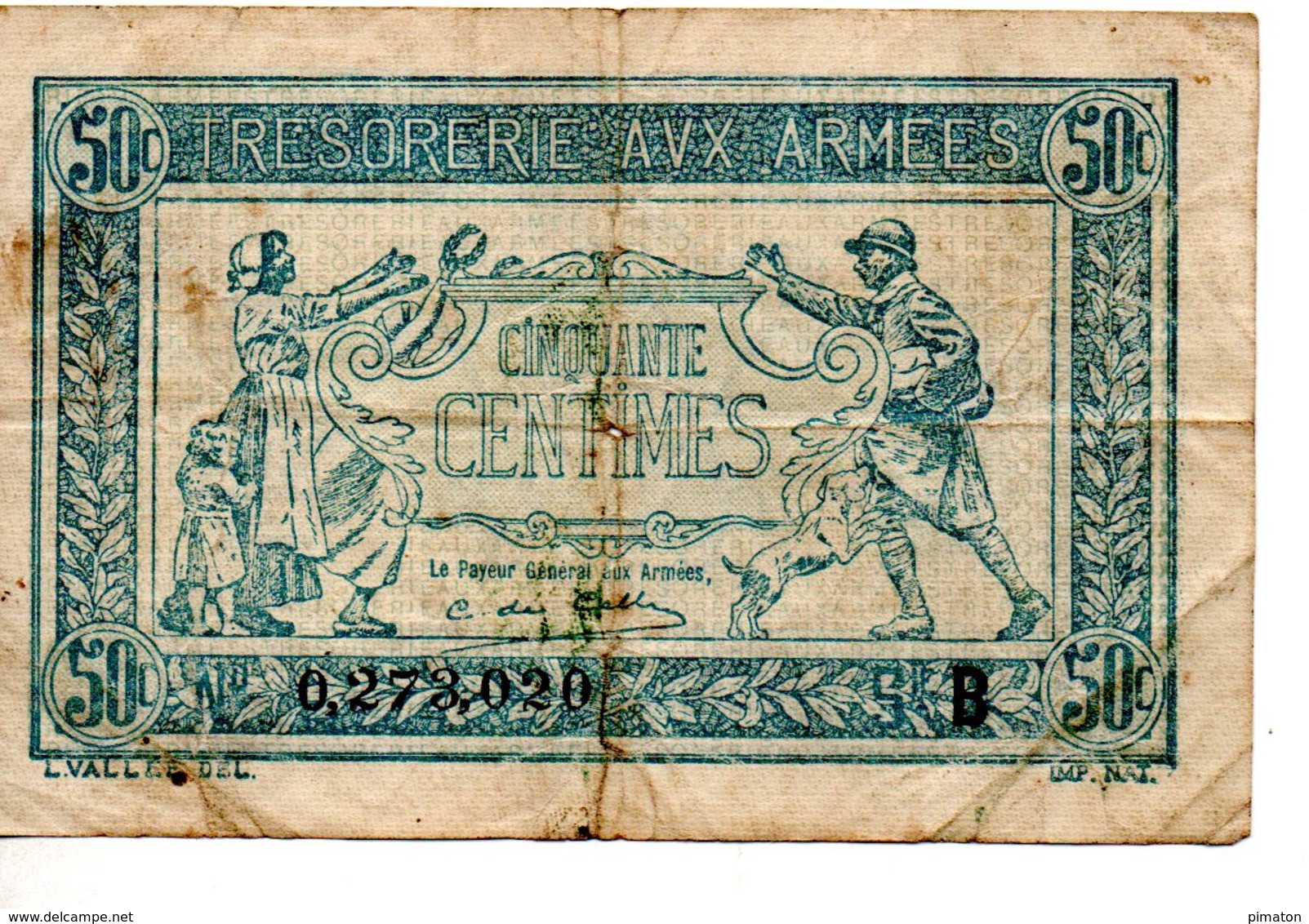 REPUBLIQUE  FRANCAISE  50 Centimes 1917 Série B - Non Classificati