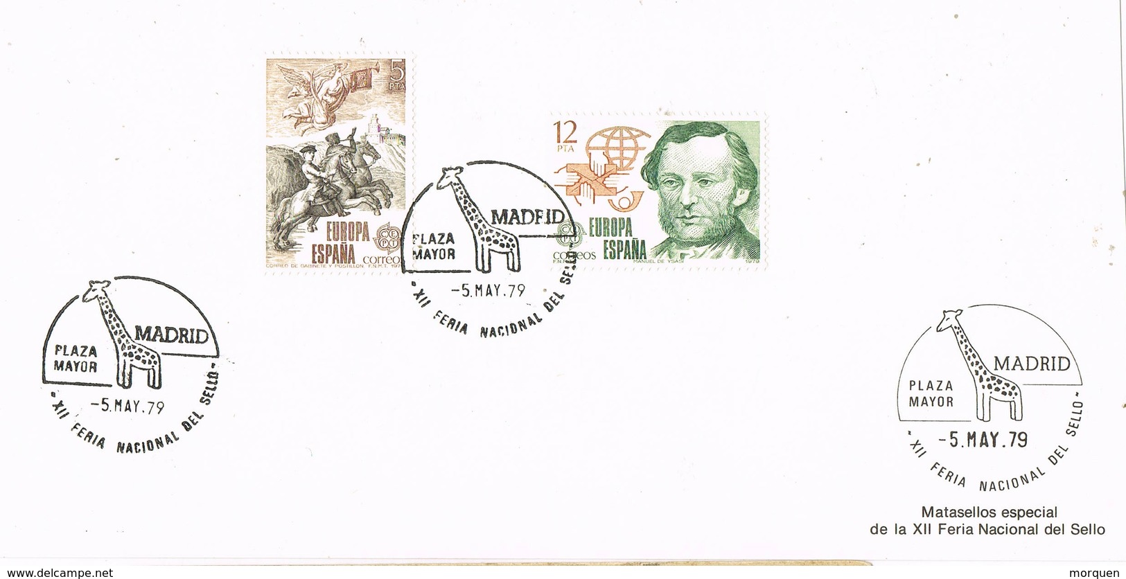 30484. Tarjeta MADRID 1979. Fereia Sello EXFILMA 79. Plaza Mayor. Tema Europa - Cartas & Documentos