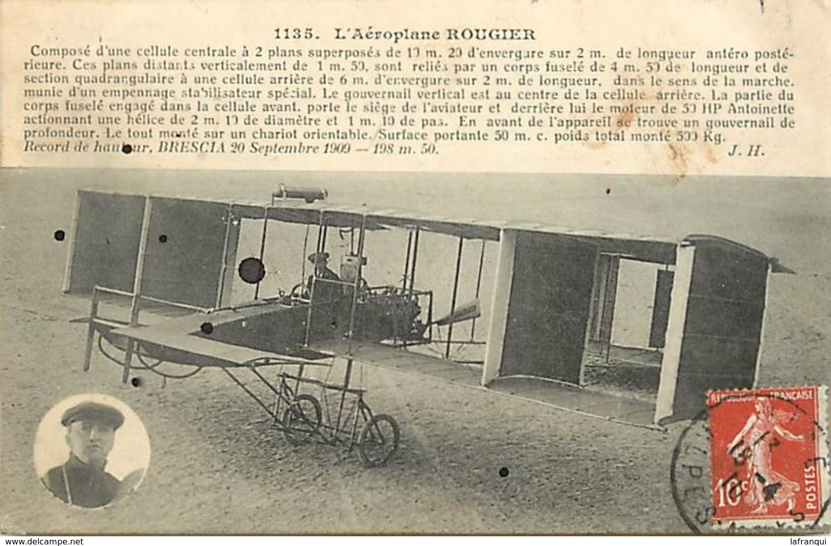 Themes Div- Ref Y756-aviation -avions -avion - Aviateur - L Aeroplane Rougier - Carte Bon Etat - - Autres & Non Classés