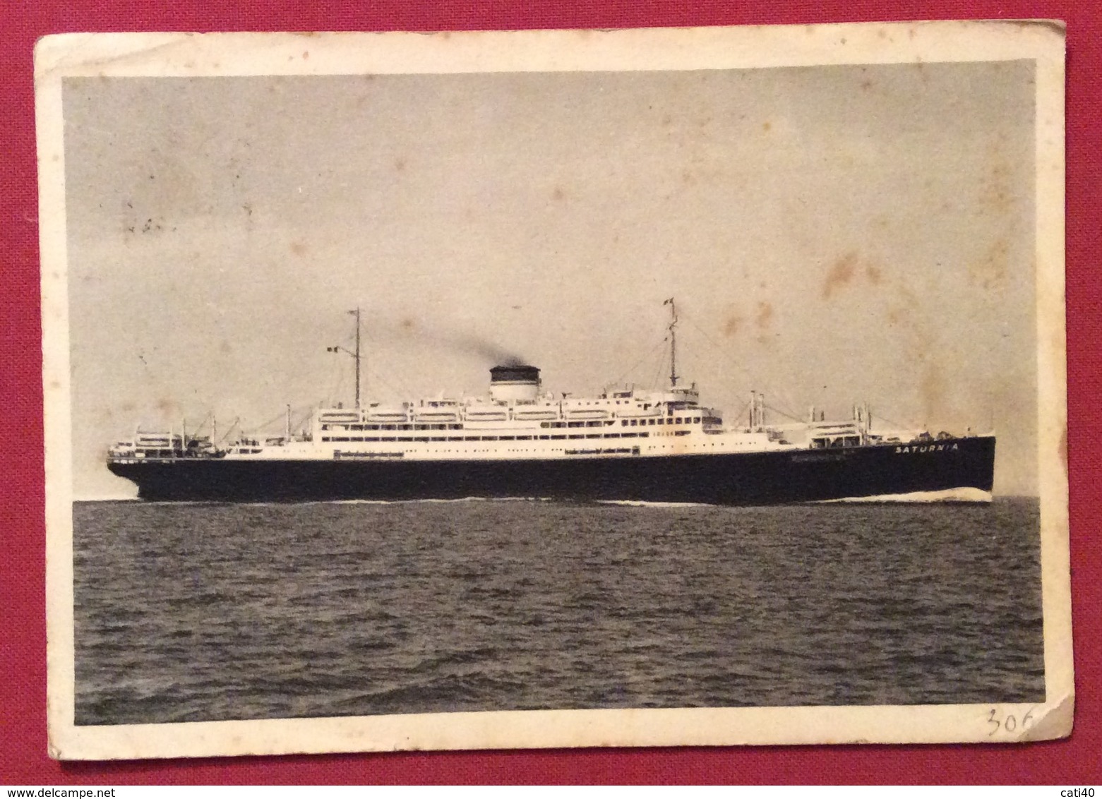 NAVIGAZIONE TRANSATLANTICO "SATURNIA" COSULICH LINEE TRIESTE CARTOLINA VIAGGIATA  1941 - Altri & Non Classificati