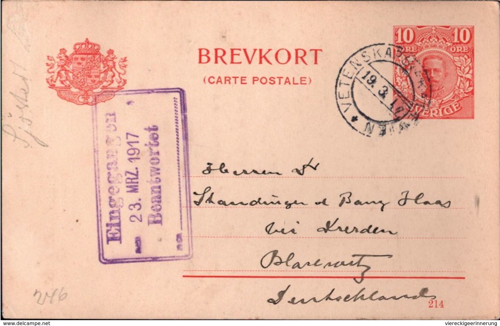 ! 14 Ganzsachen Schweden, sweden, 1912-1920, Entomologie, Dresden Blasewitz, Autographen