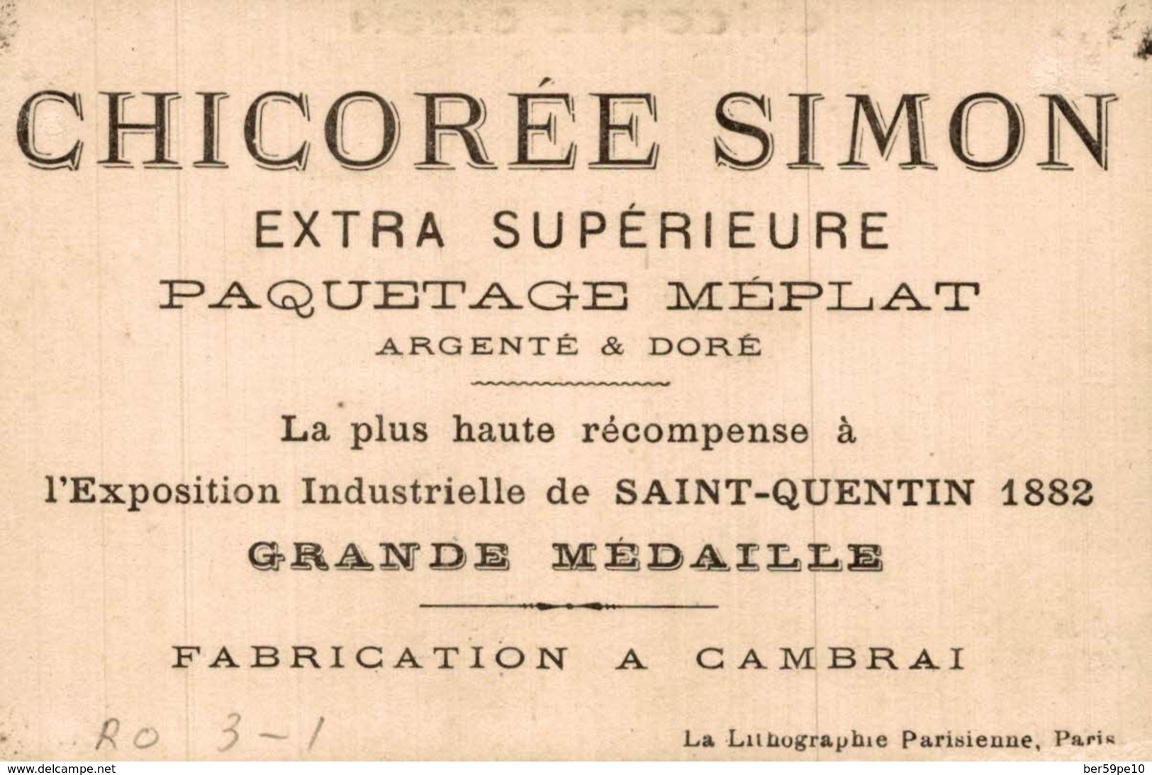 CHROMO CHICOREE SIMON EXTRA SUPERIEURE CAMBRAI  NAPOLEON 1 Er A IENA - Autres & Non Classés