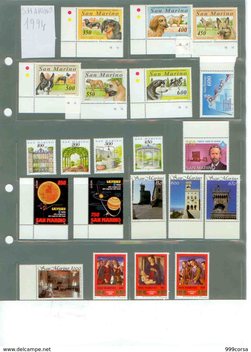 SAN MARINO, 1990,1991,1993,1994 Lotto Di Francobolli Nuovi (4 Scan) Valore Facciale 21,44 Euro, Valore Catalogo 51,60 - Nuovi