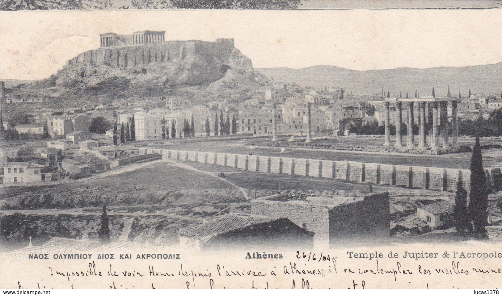 ATHENES / TEMPLE JUPITER ET ACROPOLE / NON DIVISEE 1904 - Grèce