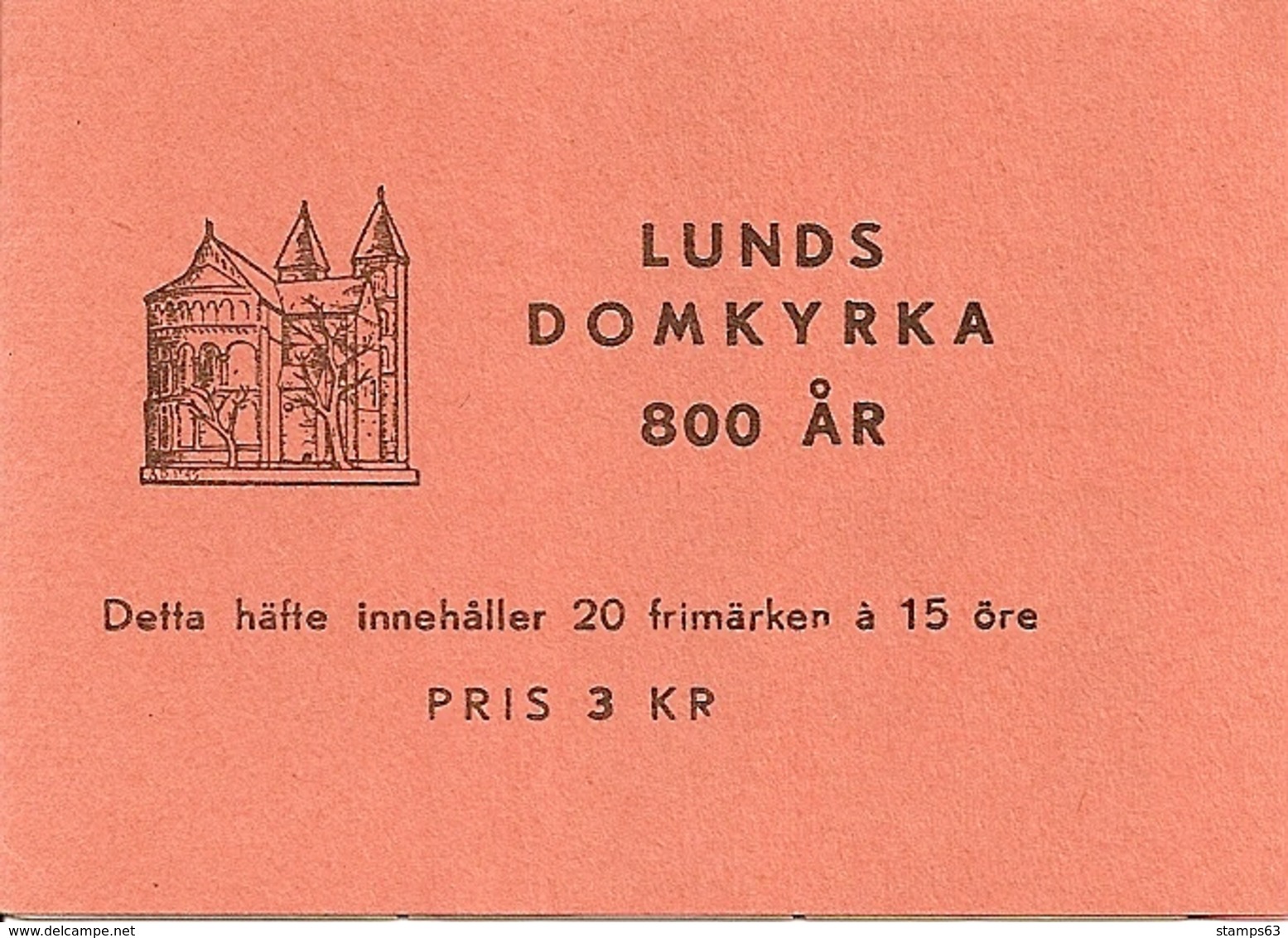 SWEDEN, 1946, Booklet 76 (Facit), Mi 318, Lund Cathedral - 1904-50