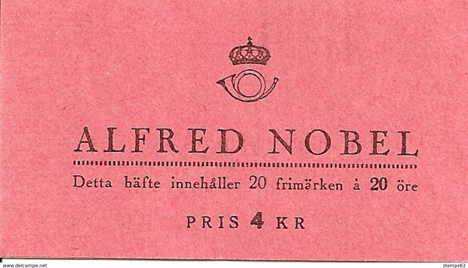 SWEDEN, 1946, Booklet 80 (Facit), Mi 325, Alfred Nobel - 1904-50