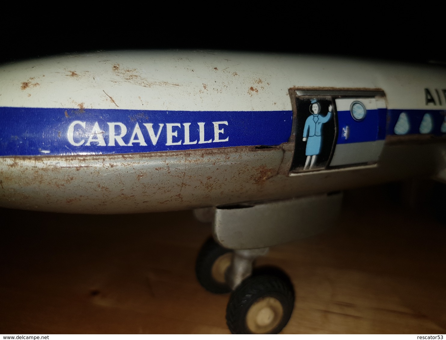 Rare Superbe Avion A Friction Caravelle Air France Annees 50-60 - Jouets Anciens