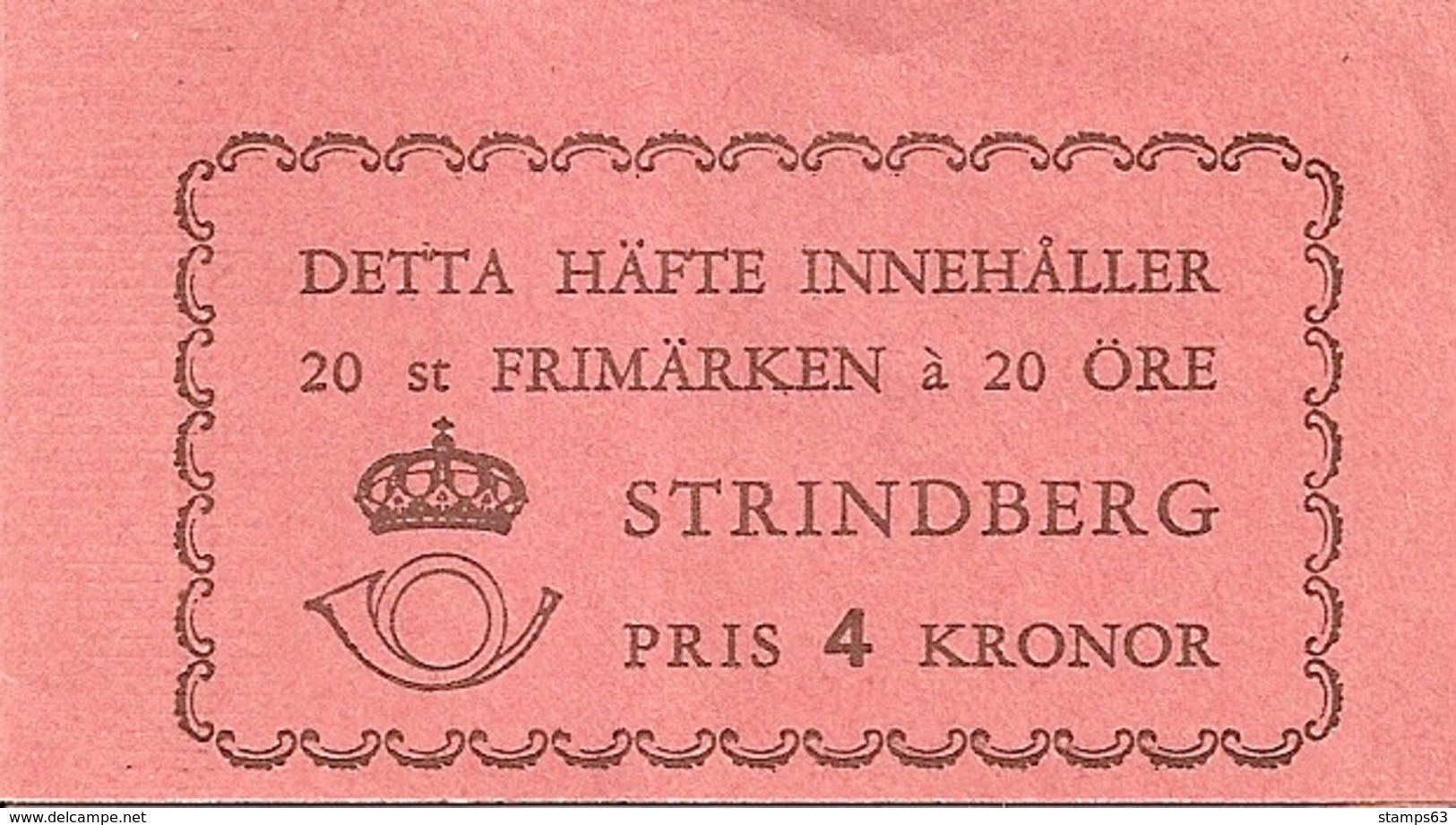 SWEDEN, 1949, Booklet 88 (Facit), Mi 346, Strindberg, Author - 1904-50