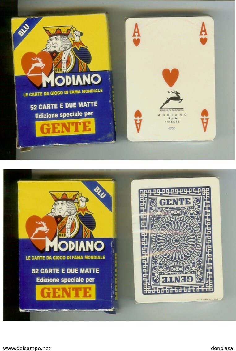 Carte Da Gioco Modiano Poker Pubblicitarie Anni '80/'90 Settimanale "Gente". Ancora Sigillate - Carte Da Gioco