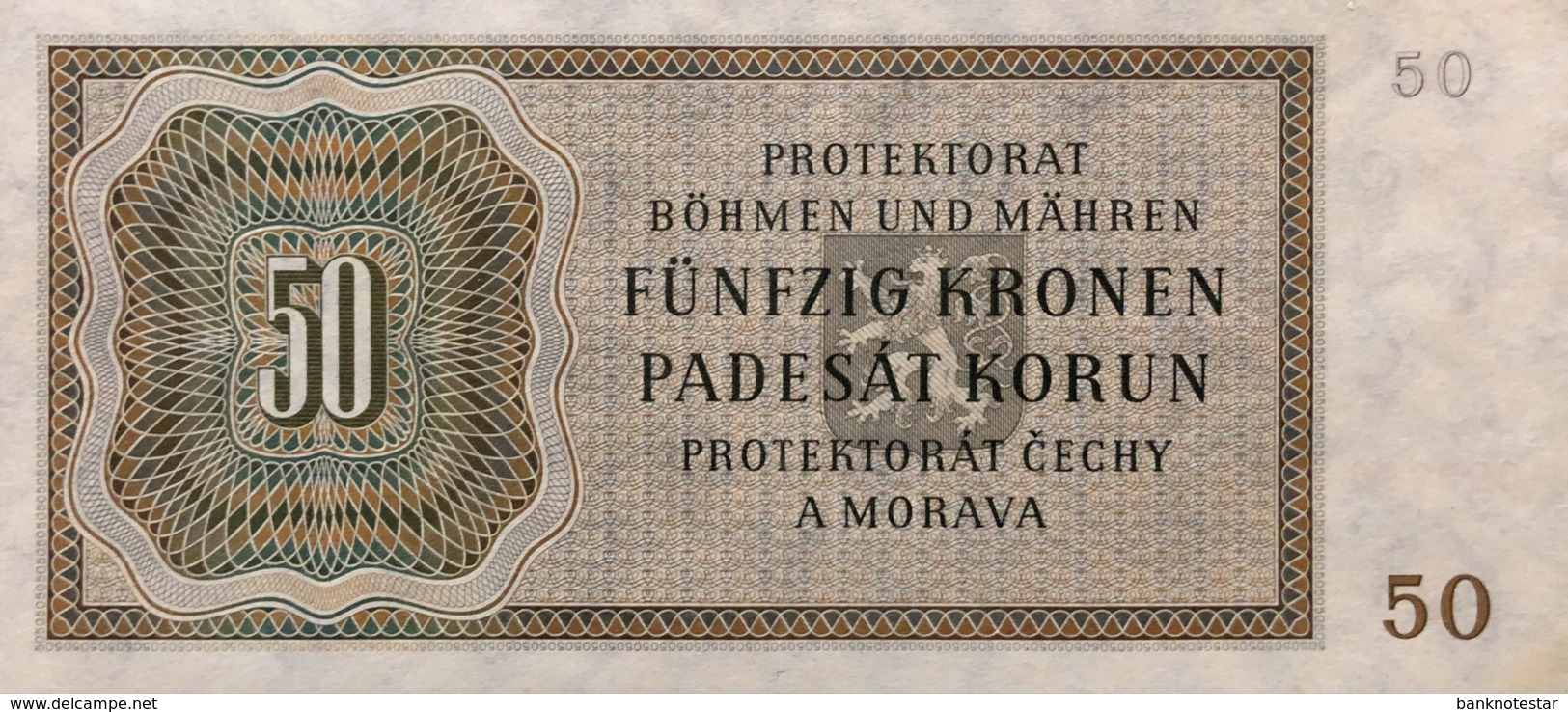 Bohemia & Moravia 50 Korun, P-10a (1944) - UNC - Tschechoslowakei