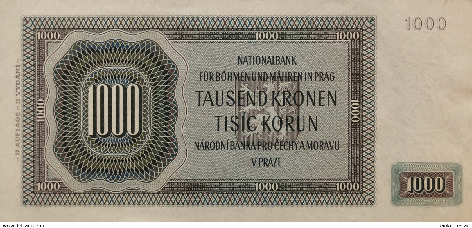 Bohemia & Moravia 1.000 Korun, P-15a (1942) - UNC - Tschechoslowakei