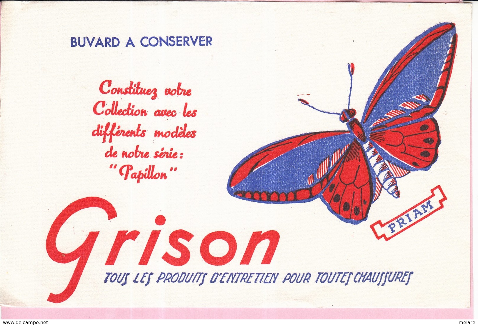 Buvard GRISON Animaux Papillon Priam - Animaux