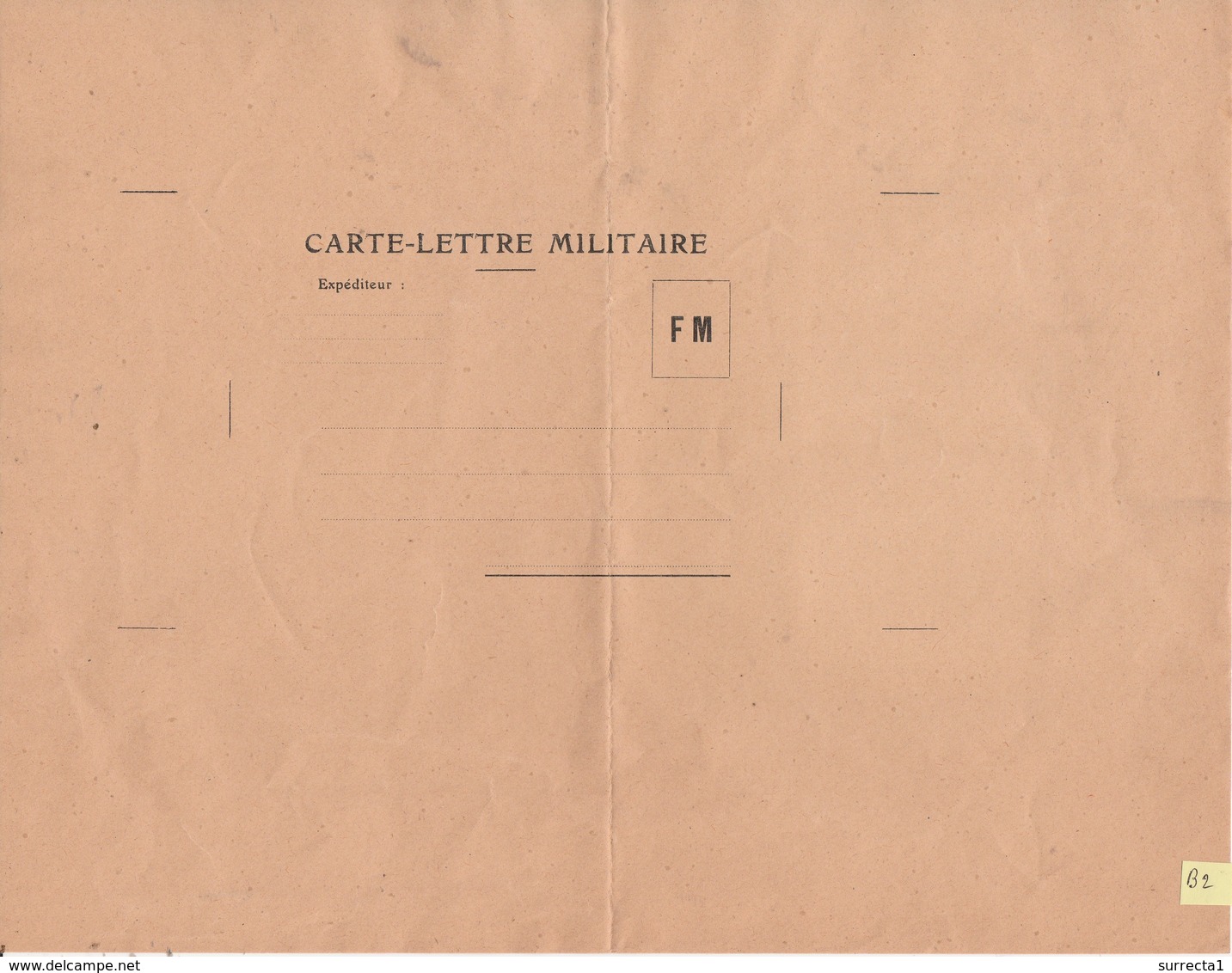 B2 / Carte Lettre FM / Franchise Militaire / Non Utilisée - Autres & Non Classés