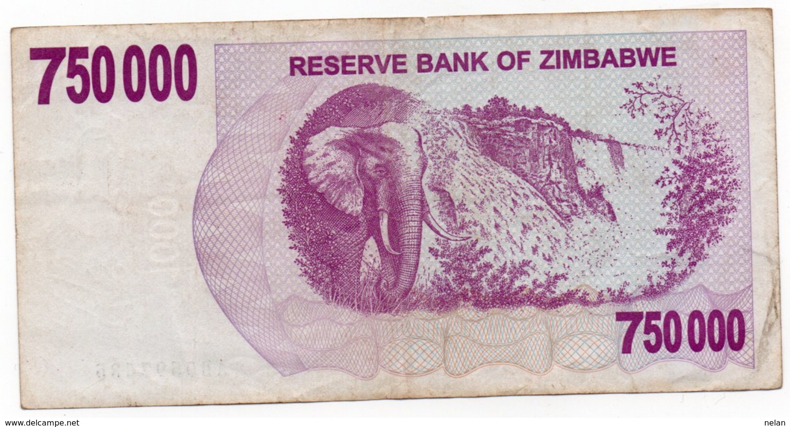 ZIMBABWE 750000 DOLLARS 2007 P-52 - Zimbabwe