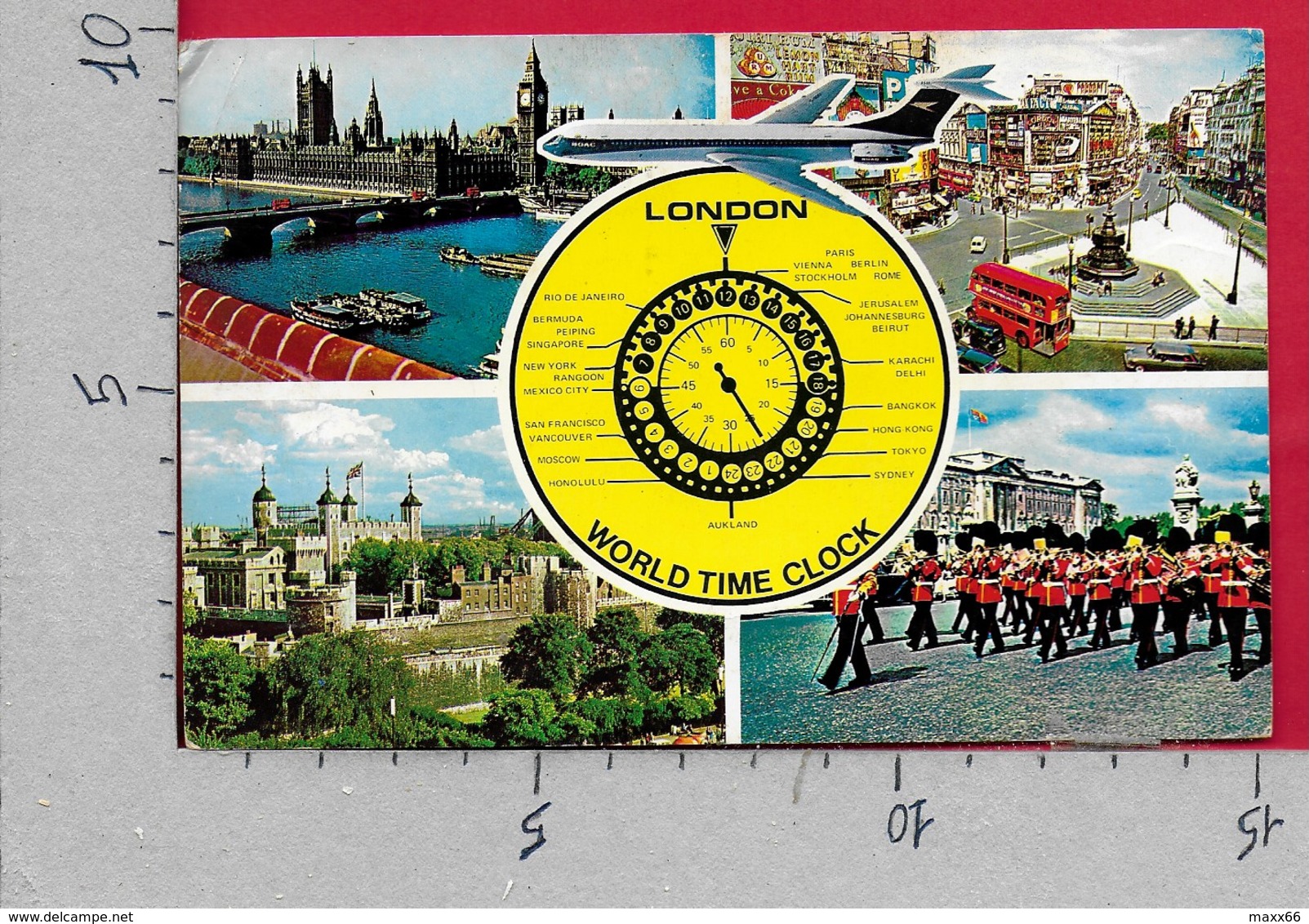 CARTOLINA VG REGNO UNITO - LONDON - Piccadilly Circus - World Time Clock - 10 X 15 - ANN. 1976 - Piccadilly Circus
