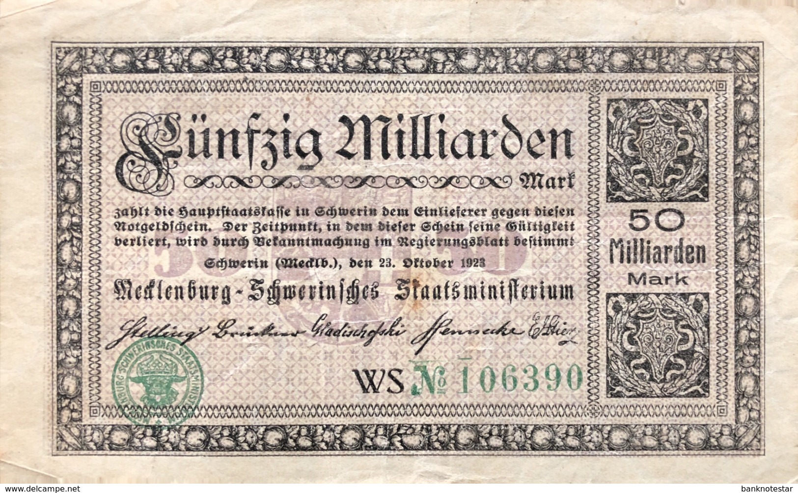 Germany/Mecklenburg 50 Milliarden Mark, (1923) - EF - Altri & Non Classificati