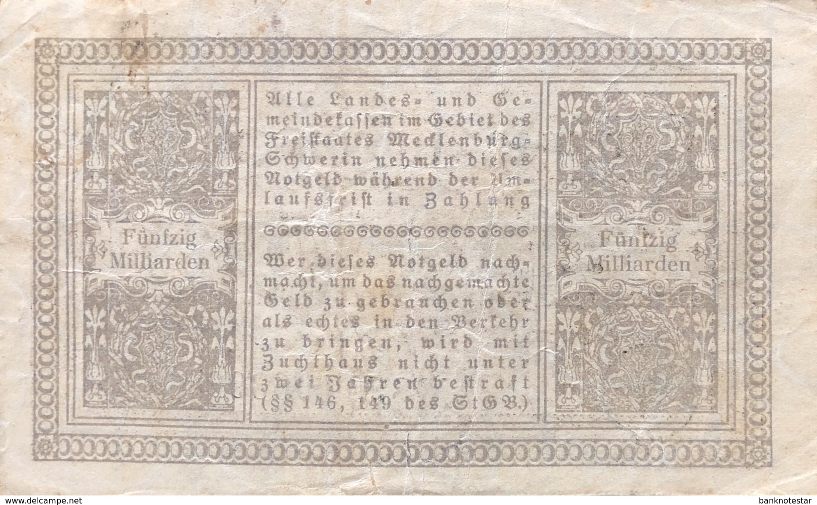 Germany/Mecklenburg 50 Milliarden Mark, (1923) - EF - Altri & Non Classificati