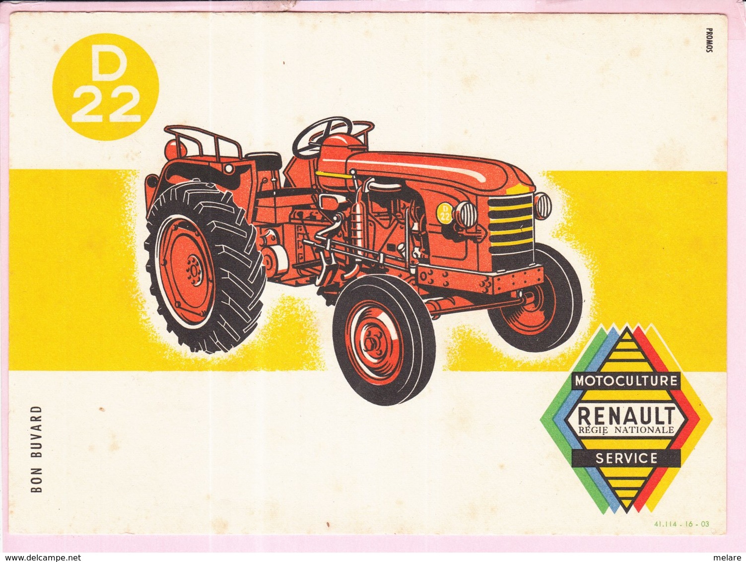 Buvard Tracteur RENAULT D22 - Agriculture