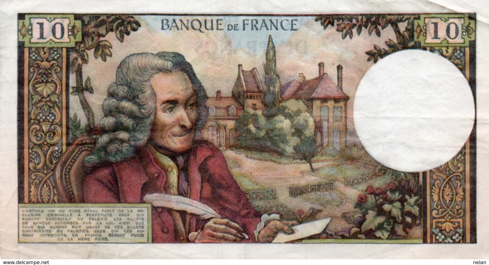 FRANCIA 10  FRANCS 1969  P-147c4 XF - 10 F 1963-1973 ''Voltaire''