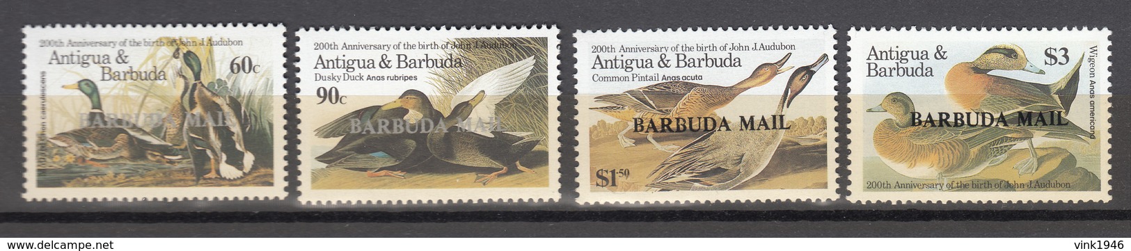 Barbuda Mail 1986,4V,set,ovpt BARBUDA MAIL,birds,vogels,vögel,oiseaux,pajaros,uccelli,aves,MNH/Postfris(A3549) - Andere & Zonder Classificatie