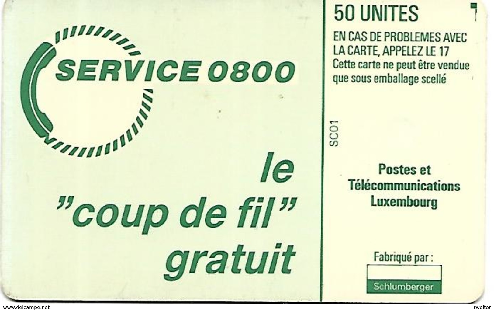 @+ Luxembourg -  Service 800 En SC6 - Ref : SC01_C - Luxembourg