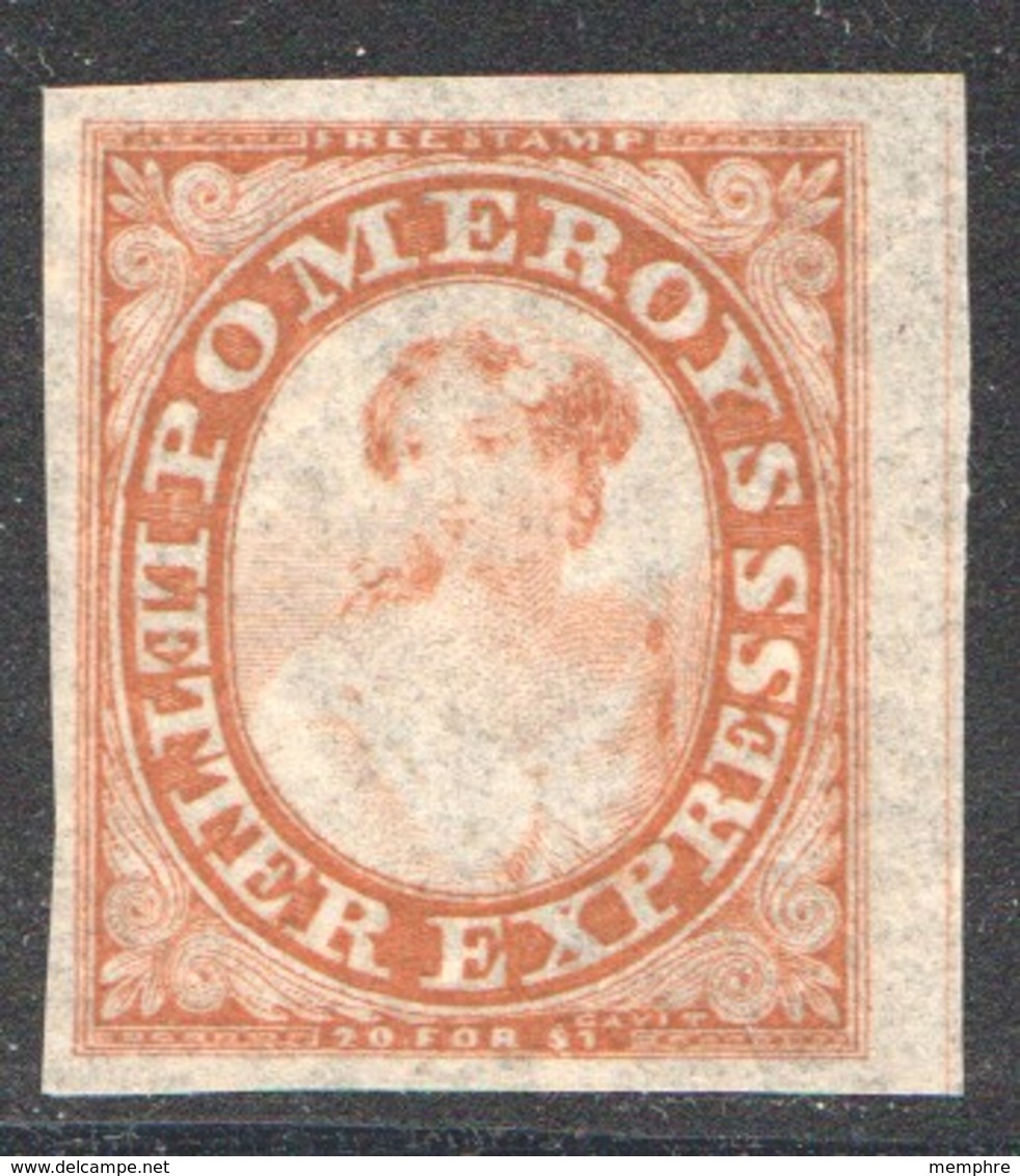 Pomeroy's Letter Express  New York   5 Cents  Red  On Thin Pelure Paper  Scott 117L9 - 1845-47 Emissions Des Maîtres De Postes