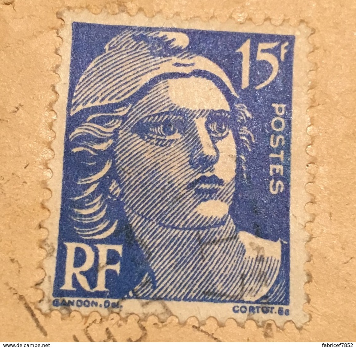 Faux 15 Franc GANDON, Pièce De Musée, C'est Le 2ème Exemplaire Connu Sur Enveloppe à Ce Jour - 1945-54 Marianne De Gandon