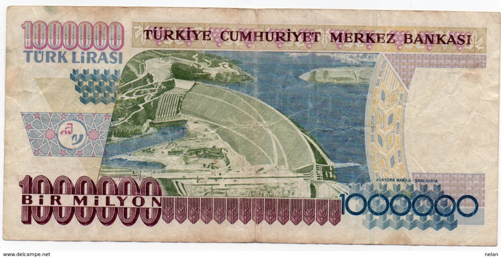 LOTTO 3 BANCONOTE TURKEY- 1 MILL,20,5 LIRA -UNC,XF VG - Turchia