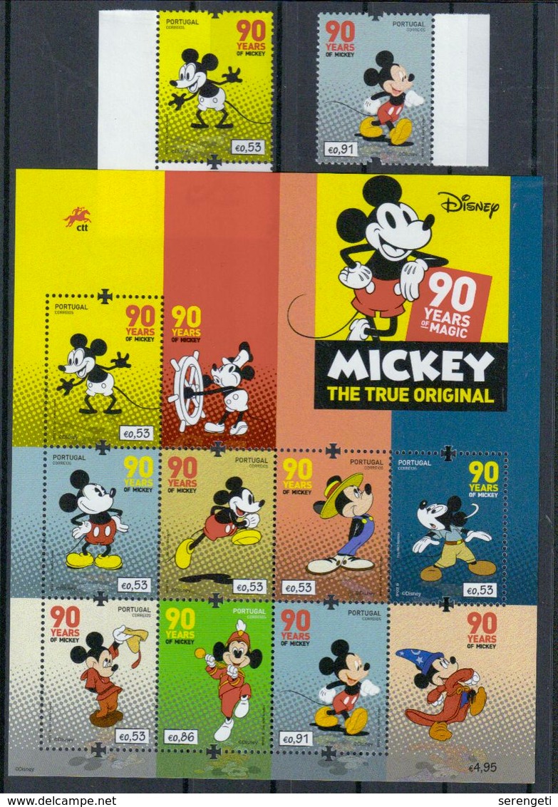 Portugal '90 Jahre Micky Maus' / Portugal '90th Ann. Of Mickey Mouse' **/MNH 2018 - Disney