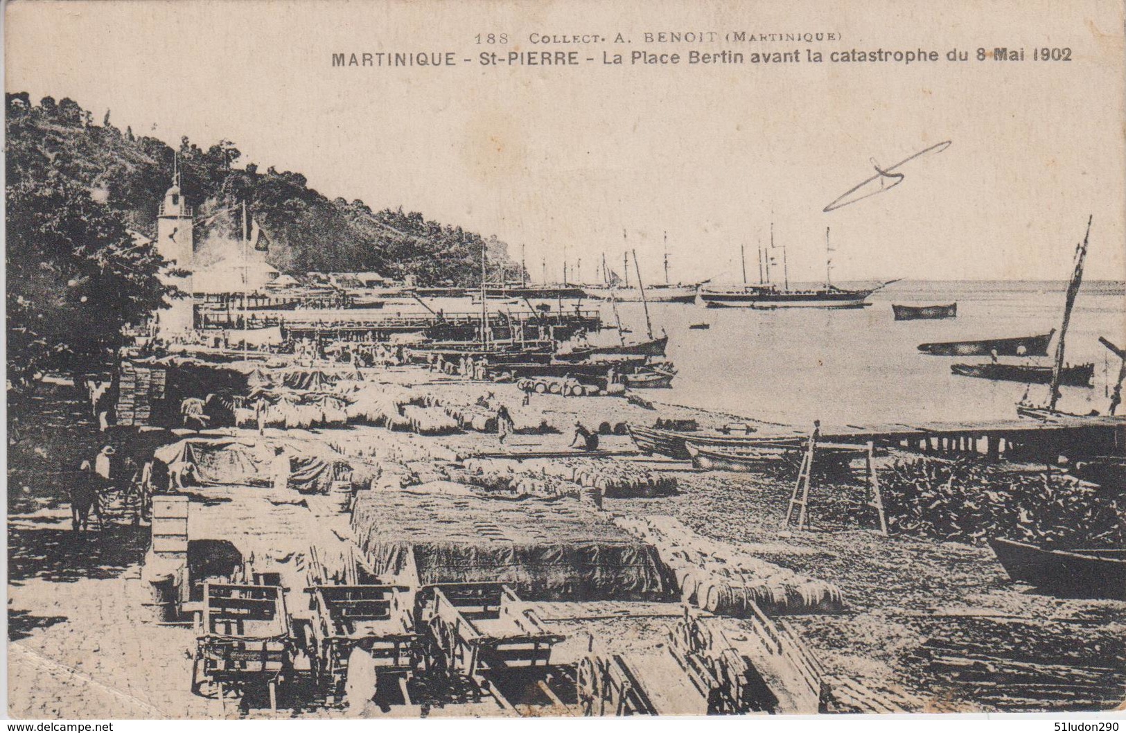 CPA Martinique - Saint-Pierre - La Place Bertin Avant La Catastrophe Du 8 Mai 1902 - Autres & Non Classés