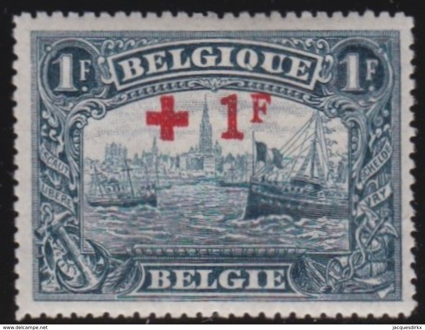 Belgie   .    OBP     .     160          .      *     .    Ongebruikt Met Charnier  .  /   .  Neuf Avec Charniere - 1918 Croix-Rouge