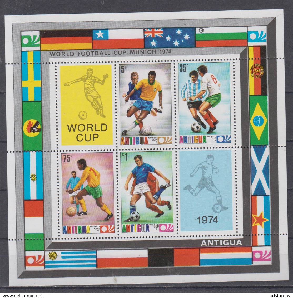 ANTIGUA 1974 FOOTBALL WORLD CUP S/SHEET - 1974 – Germania Ovest