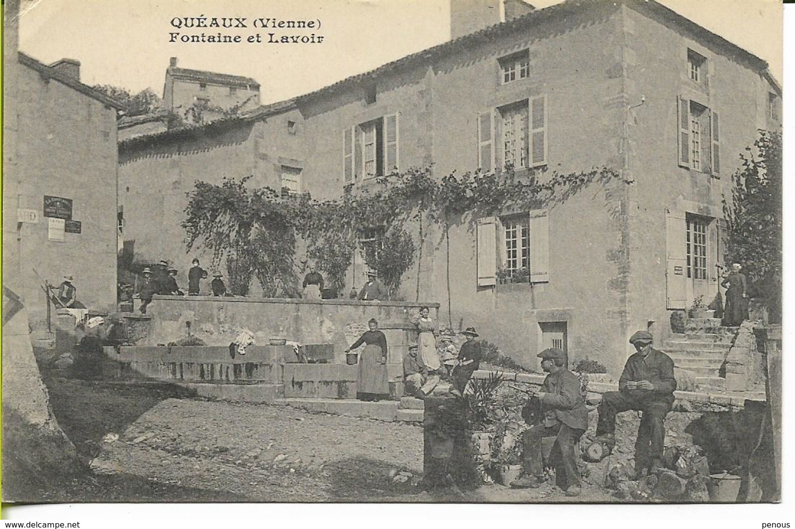 QUEAUX  (Vienne) Fontaine Et Lavoir - Autres & Non Classés